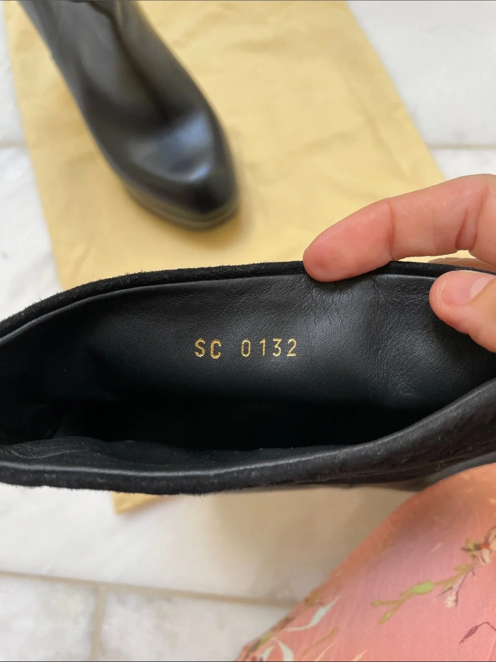 Louis Vuitton Black Leather Platform Ankle Boots with Monogram Velvet Cuff